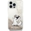 Karl Lagerfeld Liquid Glitter Choupette Eat kryt iPhone 14 Pro Max zlatý