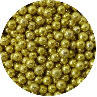 Cukrové perličky zlaté 4mm 80g - Scrumptious