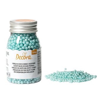 Cukrové zdobení perličky 4mm modré 100g - Decora