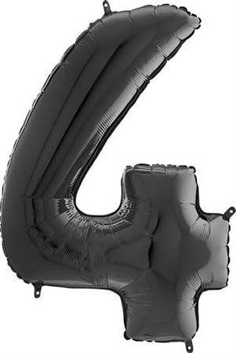 Nafukovací balónek číslo 4 černý 66cm - Grabo