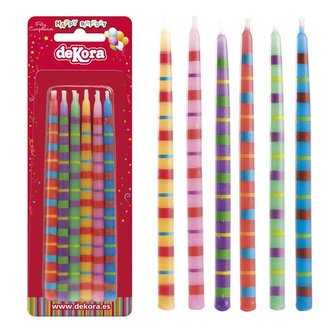 Dortové svíčky 13cm barevné 6ks - Dekora