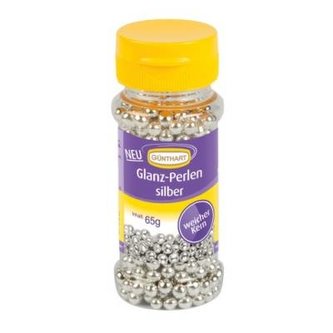 Cukrové perly na zdobení stříbrné 70g - Gunthart