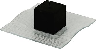 Skleněný tácek (pod svíčku) YQF2517-1C Art