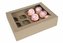 Papierová krabička 12ks Kraft papier s OKNOM, 12 cupcake - House of Marie