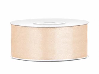 Saténová krémová stuha 25mm/25m - PartyDeco