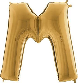 Nafukovací balónek písmeno M zlaté 102 cm - Grabo
