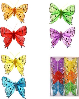 Motýl s klipem  sada 12 ks, mix 6 barev MO756864 Art