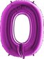 Nafukovací balónek číslo 0 fialový 102cm extra velký - Grabo