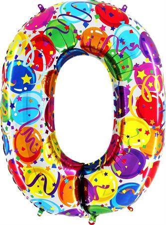 Nafukovací balónek číslo 0 barevné balónky 102cm extra velký - Grabo