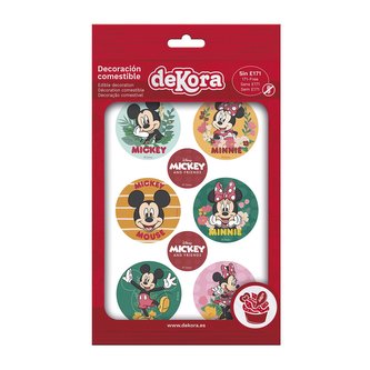 Dekorace z jedlého papíru na cupcaky Mickey a Minnie 5,8cm 6ks - Dekora Dekorace z jedlého papíru na cupcaky Mickey a Minnie 5,8cm 6ks - Dekora