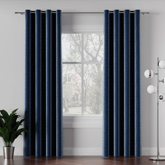 Dekorační luxusní velvet závěs s kroužky AGNES modrá 140x260 cm (cena za 1 kus) MyBestHome