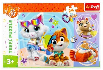 Puzzle 24 Maxi Veselé mačky Rainbow 44 TREFL