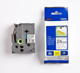 Brother TZ-S151 / TZe-S151, 24mm x 8m, černý tisk/průsvitný podklad, originální páska
