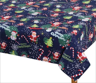Ubrus  VÁNOCE - vánoční motiv modrý - 100x100 cm