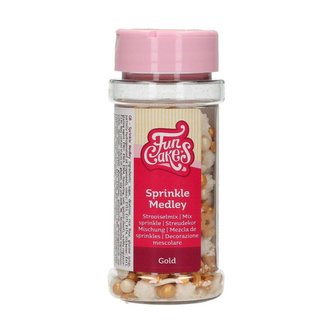 Cukrové dekorace zlato-bílý mix 50g - FunCakes