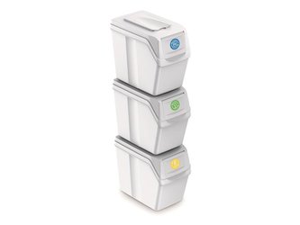 Koš na tříděný odpad SORTIBOX I 3x20l bílá