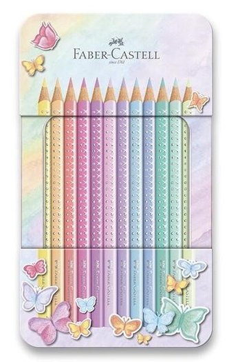 Faber - Castel Sparkle Pastelky v plechovej krabičke 12 ks