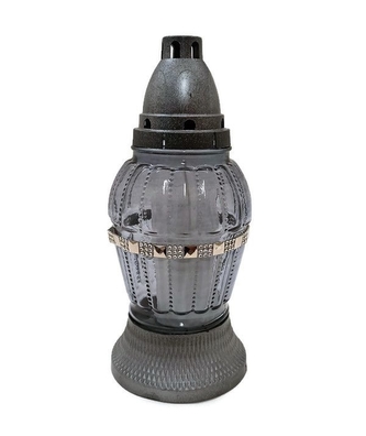 Hřbitovní sklo 25cm svíčka vklad 60g  LAZ313 šedá