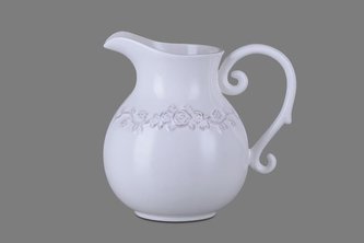 Džbánek kulatý bílý se vzorem