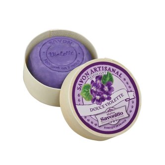 Mýdlo 100gr v dřev. krab - Fialka exfoliační, 8/96