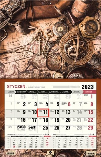Kalendarz 2023 jednodzielny XL Antyczna mapa