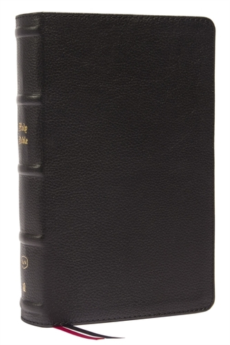 KJV,  Personal Size Large Print Single-Column Reference Bible, Genuine Leather, Black, Red Letter, Thumb Indexed, Comfor