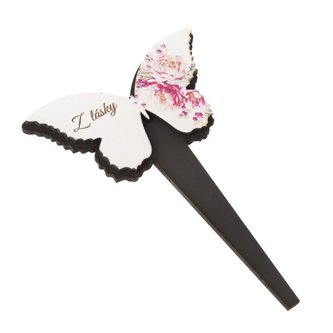 Dřevěný zápich motýl - růže, "Z lásky", 0/50