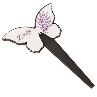 Dřevěný zápich motýl - levandule, "Z lásky", 0/50