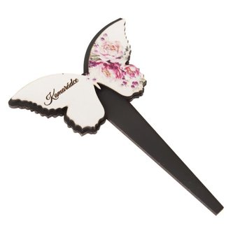 Dřevěný zápich motýl - růže, "Kamarádce", 0/50