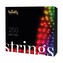 Twinkly Strings Multi-Color múdre žiarovky na stromček 250 Ks 20m čierny kábel