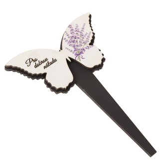 Dřevěný zápich motýl - levandule, "Pro dobrou náladu", 0/50