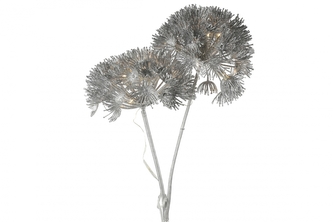 Svítící větvička Heracleum 15 LED, 77 cm, stříbrná