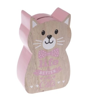 Dřevěná kasička - kočka , 6/54