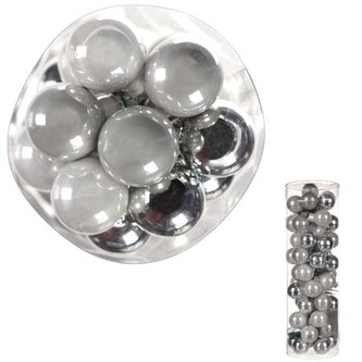 Ozdoby skleněné na drátku, barva šedá, pr.2cm, cena za 1 balení (12ks)