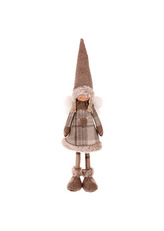 Anděl, látková vánoční dekorace, barva světle hnědá 47 cm