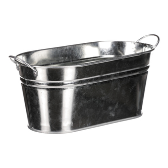 Obal na kvety - kvetináč, zinkový, strieborná farba.