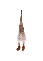 Skřítek se svítícím nosem, vánoční dekorace, látková, barva světle hnědá