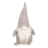 Skřítek látkový, šedivo-zlatá barva.