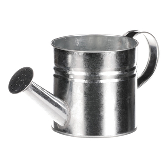 Obal na květiny - konev, zinkový, stříbrná barva.