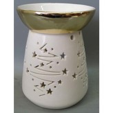 Aroma lampa, porcelánová. Zlato-bílá barva.