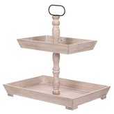 Etažér 2 patrový, dřevěný. Dekorační zboží.