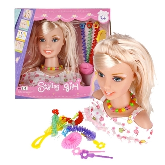 Hlava na česání s doplňky