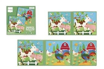 Puzzle magnetyczne - książka podróżna Farma 2 obrazki 40 elem.