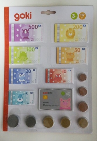 Detské peniaze s kreditnou kartou Zvieratkové eurá