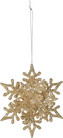 Vločka sněhová závěsná zlatá 11 cm 2 ks