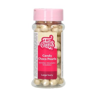 Čokoládové perly v barvě slonové kosti 70g - FunCakes