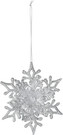 Vločka sněhová závěsná stříbrná 11 cm 2 ks