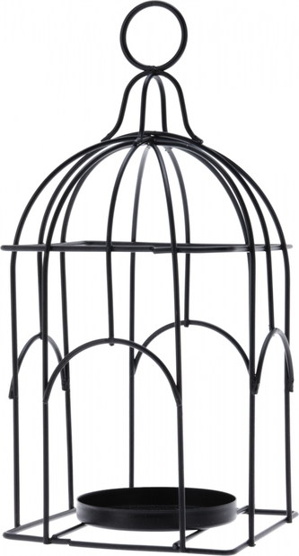 Kovový svícen ptačí klec 26,5x11,8 cm