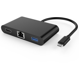PremiumCord Převodník USB-C 3.1 na HDMI + Audio + USB 3.0 + RJ45 + PD charge