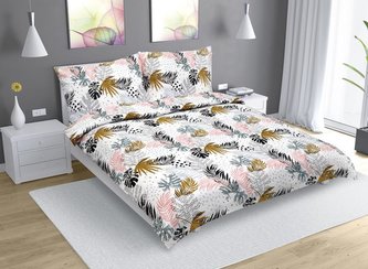 Povlečení krepové na dvoudeku - barevná peříčka - 1x 200x200, 2ks 70x90 cm